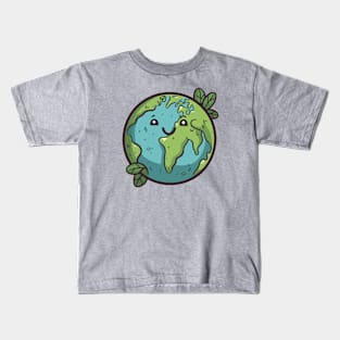 Adorable Planet Earth Character || Smiling Gaia Kids T-Shirt